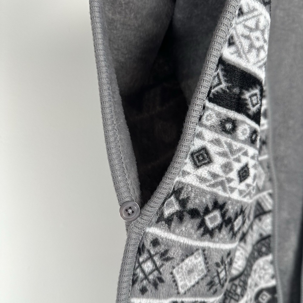 Cuddl Duds Poncho Size L/XL Grey Poncho Warm Cozy Southwestern Lounge - Picture 4 of 6